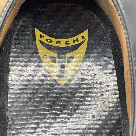 Toschi Oxfords Mens 9.5 Black Leather Carbonlite CIS Italy Dress Shoes Comfort - Picture 10 of 10